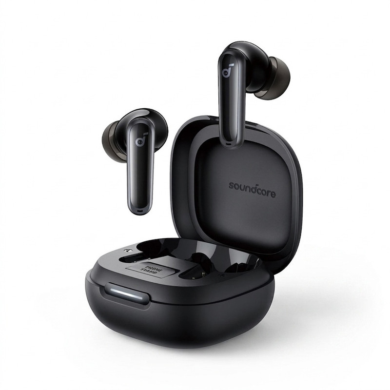 هدفون بلوتوثی انکر مدل Soundcore P40i با نویز کنسلینگ فعال (ANC)، نویز کنسلینگ (ENC)، درگاه شارژ USB Type-C، دارای 6 میکروفون داخلی با بهره‌گیری از هوش مصنوعی، پشتیبانی از فرمان لمسی، مقاوم در برابر آب