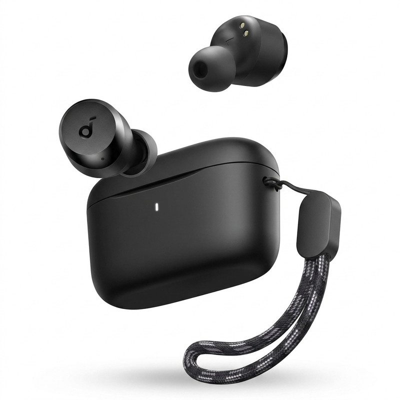 هدفون بلوتوثی انکر مدل Soundcore A25i بدون قابلیت نویز کنسلینگ، درگاه شارژ USB Type-C، دارای دو میکروفون داخلی با الگوریتم هوش مصنوعی، مقاوم در برابر پاشش آب