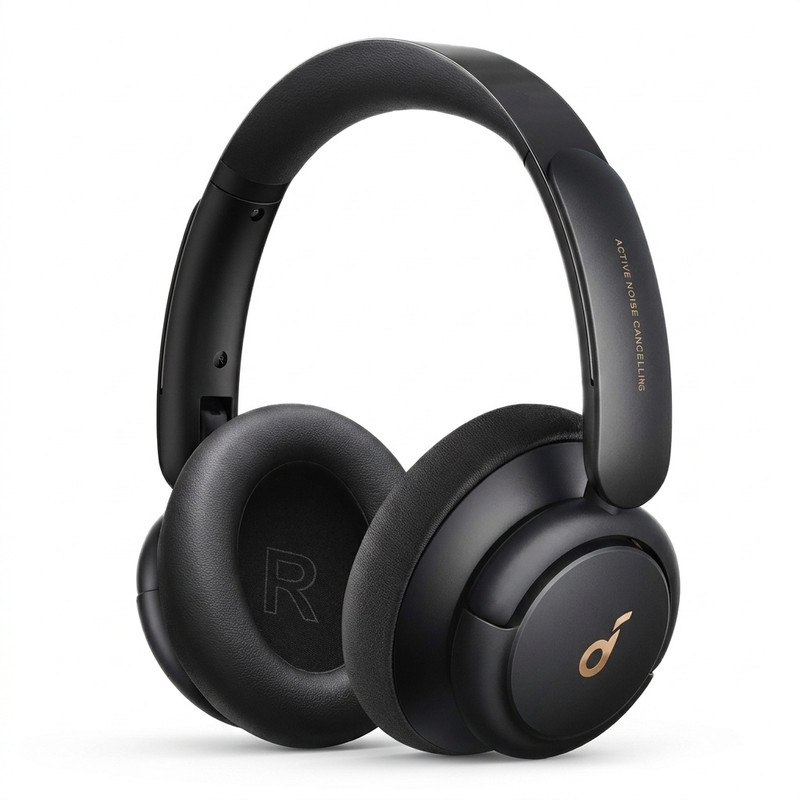 هدفون بلوتوثی انکر مدل SoundCore Life Q30 با نویز کنسلینگ فعال (ANC)، درگاه شارژ USB Type-C، دارای میکروفون دوگانه با حذف نویز، مجهز به فناوری Hi-Res Audio، دارای حالت Transparency برای شنیدن صدای محیط