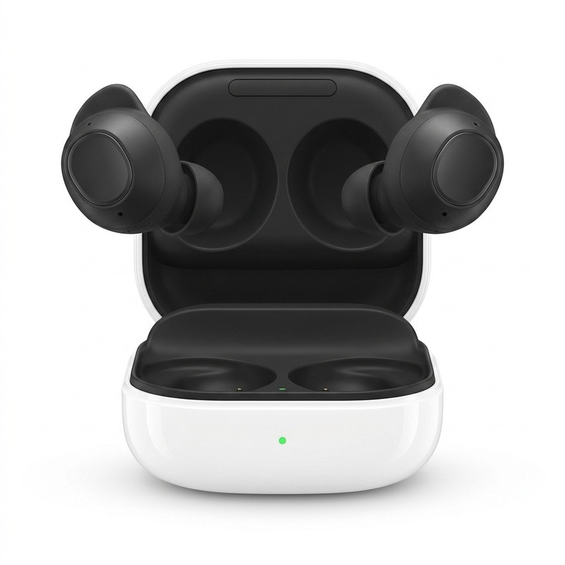 هدفون بلوتوثی سامسونگ مدل Galaxy Buds FE با نویز کنسلینگ فعال (ANC)، درگاه شارژ USB Type-C، دارای میکروفون دوگانه، مقاوم در برابر رطوبت و عرق