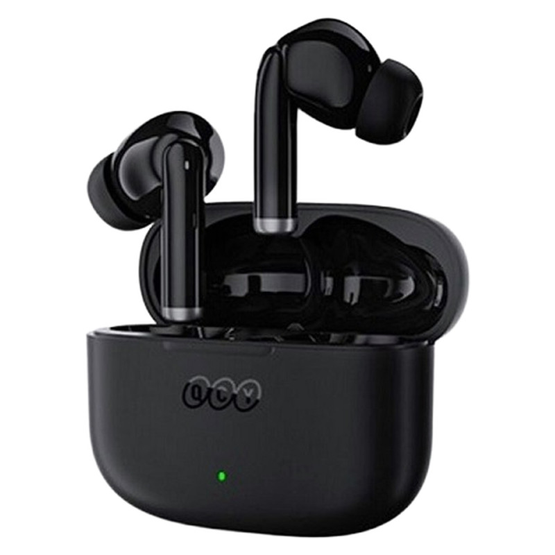 هدفون بلوتوثی کیو سی وای مدل T19 با نویز کنسلینگ میکروفون (ENC)، درگاه شارژ USB Type-C، دارای کنترل لمسی و نشانگر LED، مقاوم در برابر رطوبت و عرق