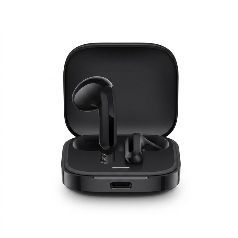 هدفون بلوتوثی شیائومی مدل Redmi Buds 6 Active با نویز کنسلینگ میکروفون (ENC)، درگاه شارژ USB Type-C، دارای دو میکروفون با قابلیت حذف نویز، پشتیبانی از فرمان لمسی، مقاوم در برابر رطوبت و عرق (IPX4)